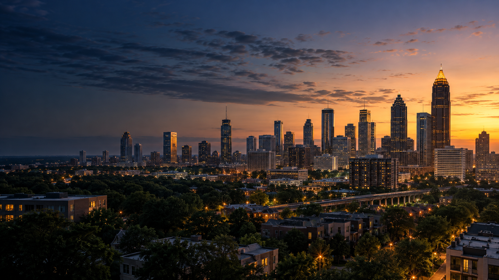 Atlanta skyline at sunrise
